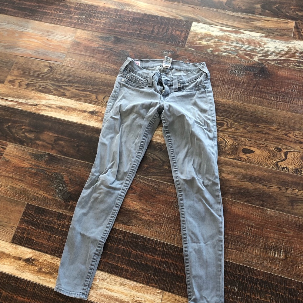 True Religion size 27 skinny grey jeans